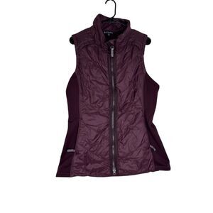 Athleta Women's XLT Plum Vest Lightweight Breathable Full-Zip Purple Quilted